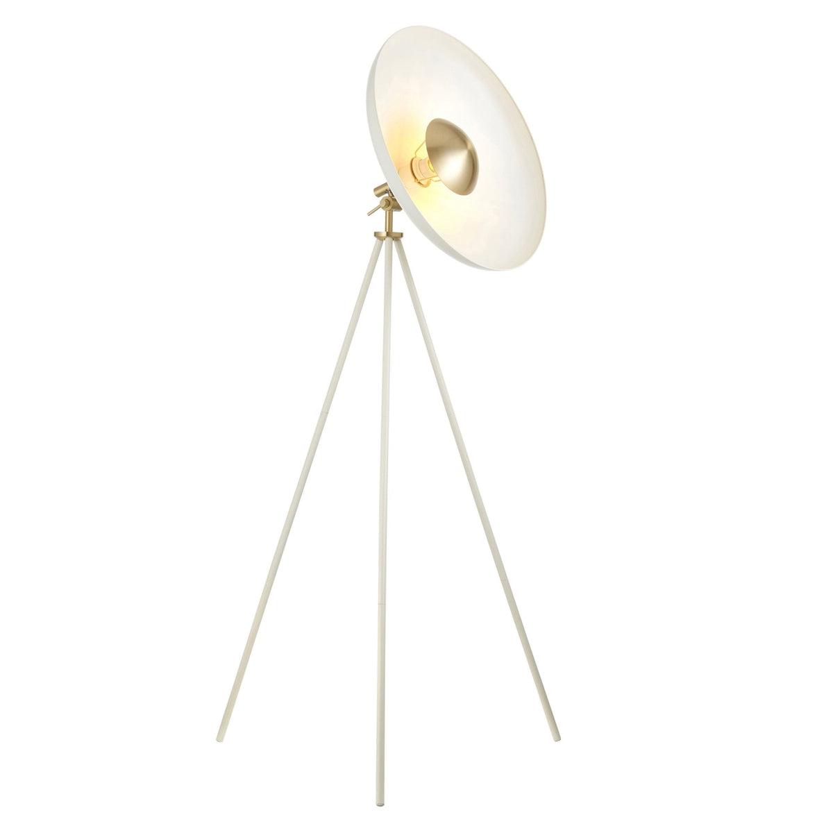 Glo Coned Floor Light in Warm White and Brushed Brass