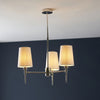 Warmwell Three Light Multi Arm Pendant in Nickel with White Shades