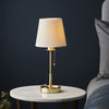 Warmwell Vanity Table Light in Satin Brass & White Shade