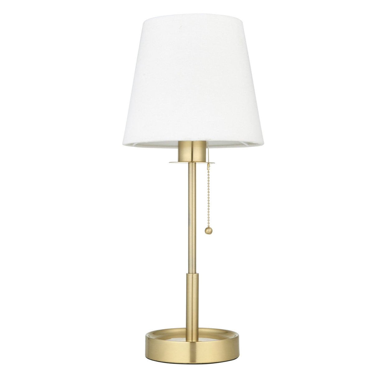 Warmwell Vanity Table Light in Satin Brass & White Shade