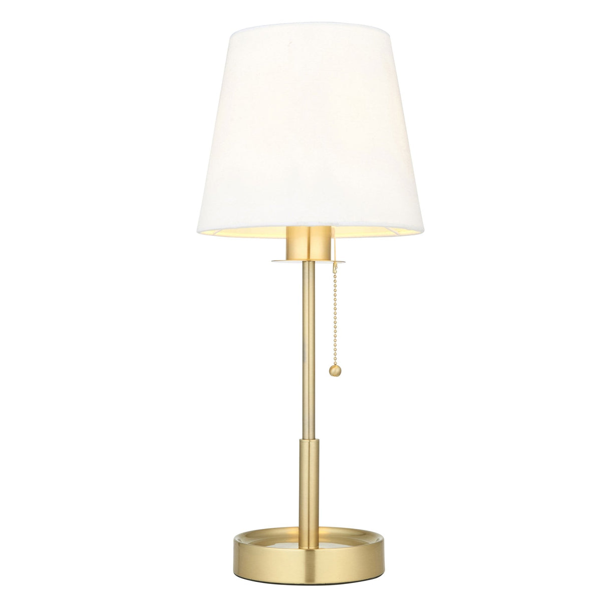 Warmwell Vanity Table Light in Satin Brass & White Shade