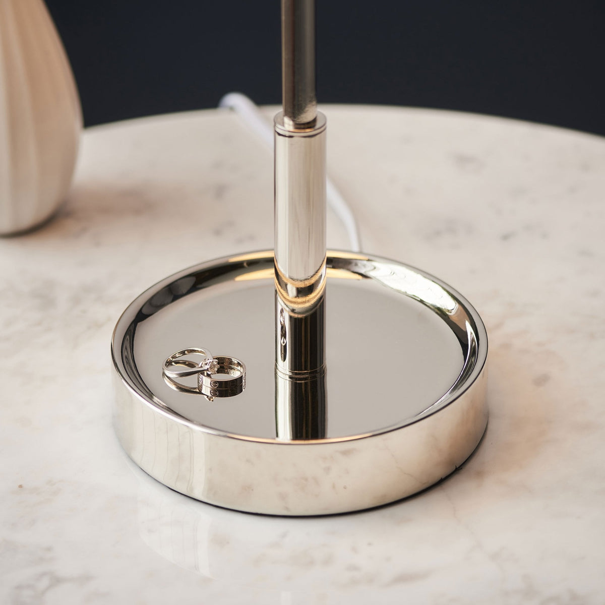 Warmwell Vanity Table Light in Nickel & White Shade