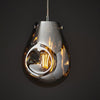 Europa Medium Glass Pendant in Metallic Chrome