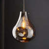 Europa Large Glass Pendant in Metallic Chrome