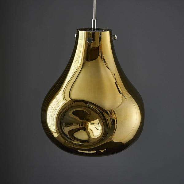 Europa Large Glass Pendant in Metallic Gold