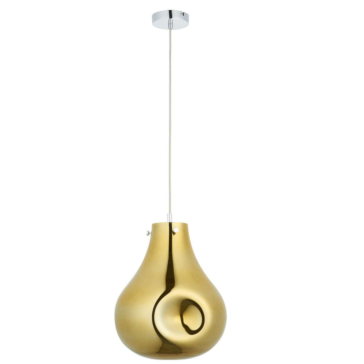 Europa Large Glass Pendant in Metallic Gold