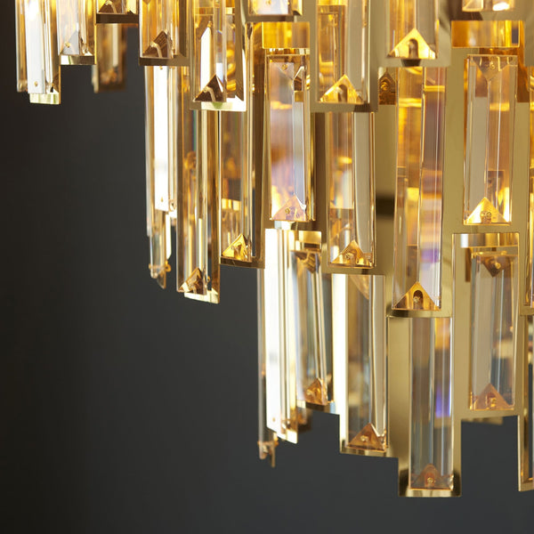 Viviana Twelve Light Pendant in Gold and Champagne Crystal