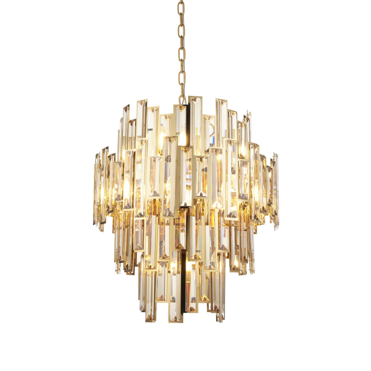 Viviana Twelve Light Pendant in Gold and Champagne Crystal