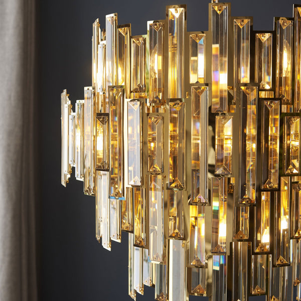 Viviana Fifteen Light Pendant in Gold and Champagne Crystal