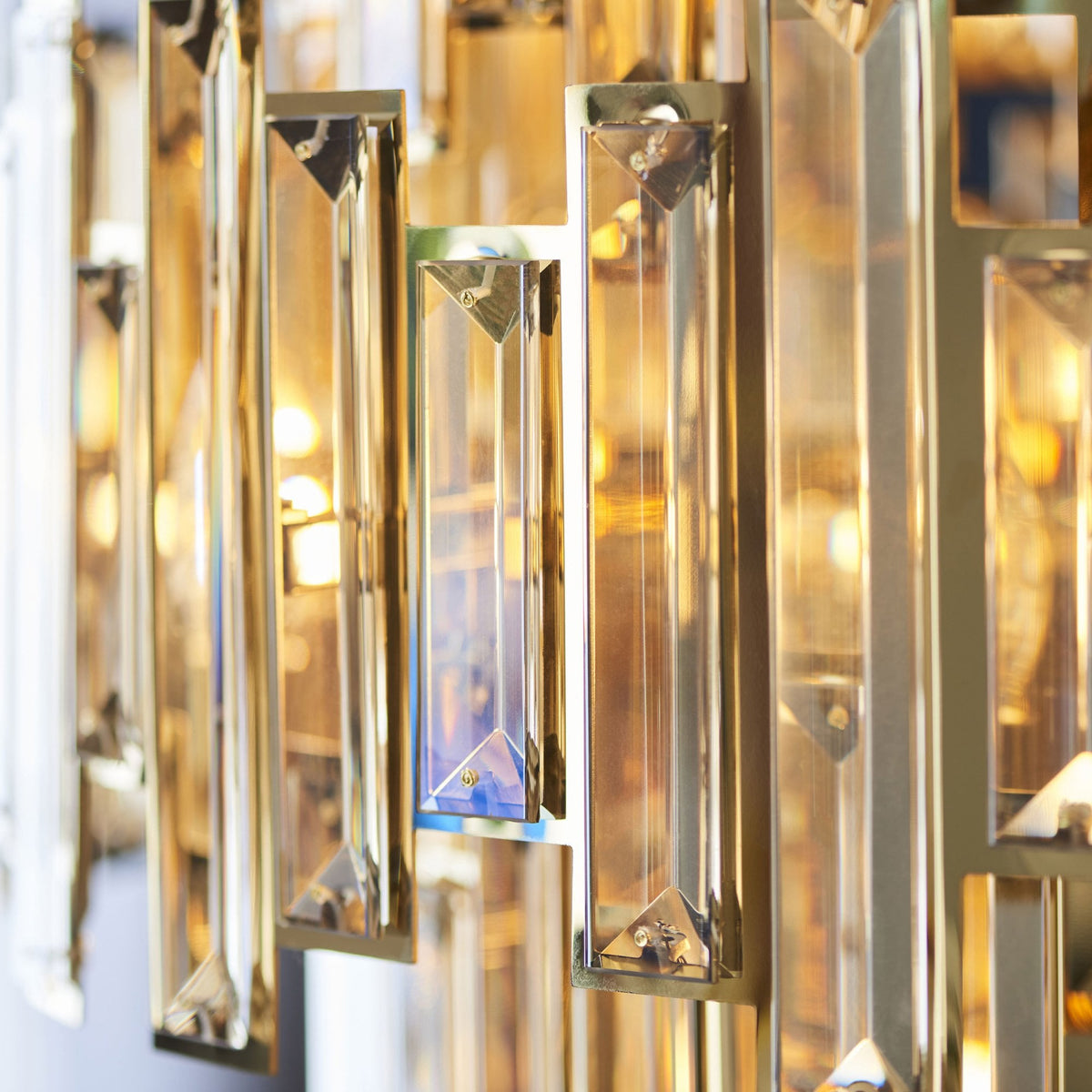 Viviana Fifteen Light Pendant in Gold and Champagne Crystal