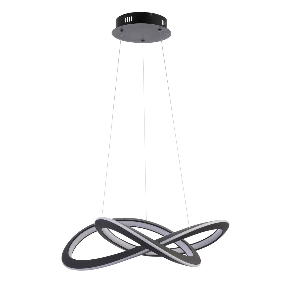 Espina 51w LED Pendant in a Textured Black Finish with White Diffuser