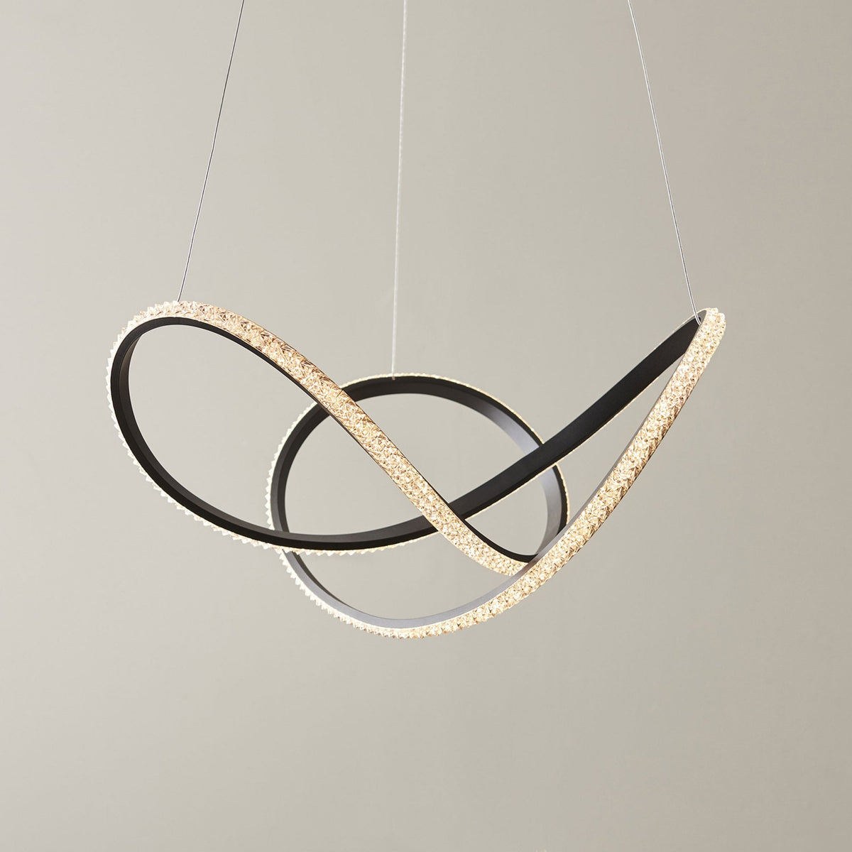 Francisca 42w LED Pendant in a Textured Black Finish