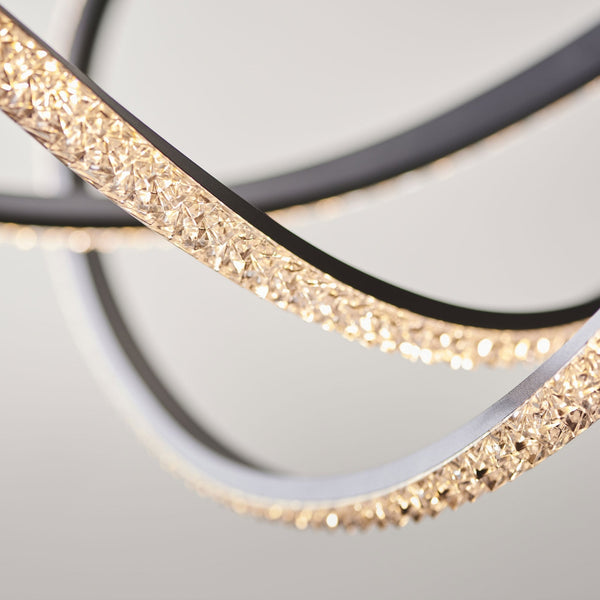 Francisca 42w LED Pendant in a Textured Black Finish