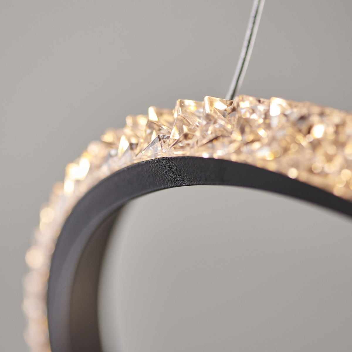 Francisca 42w LED Pendant in a Textured Black Finish