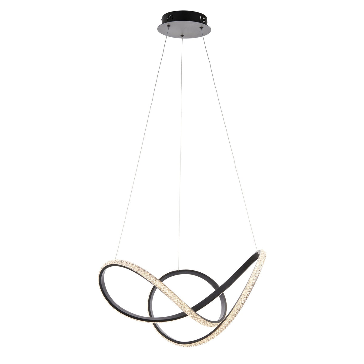 Francisca 42w LED Pendant in a Textured Black Finish