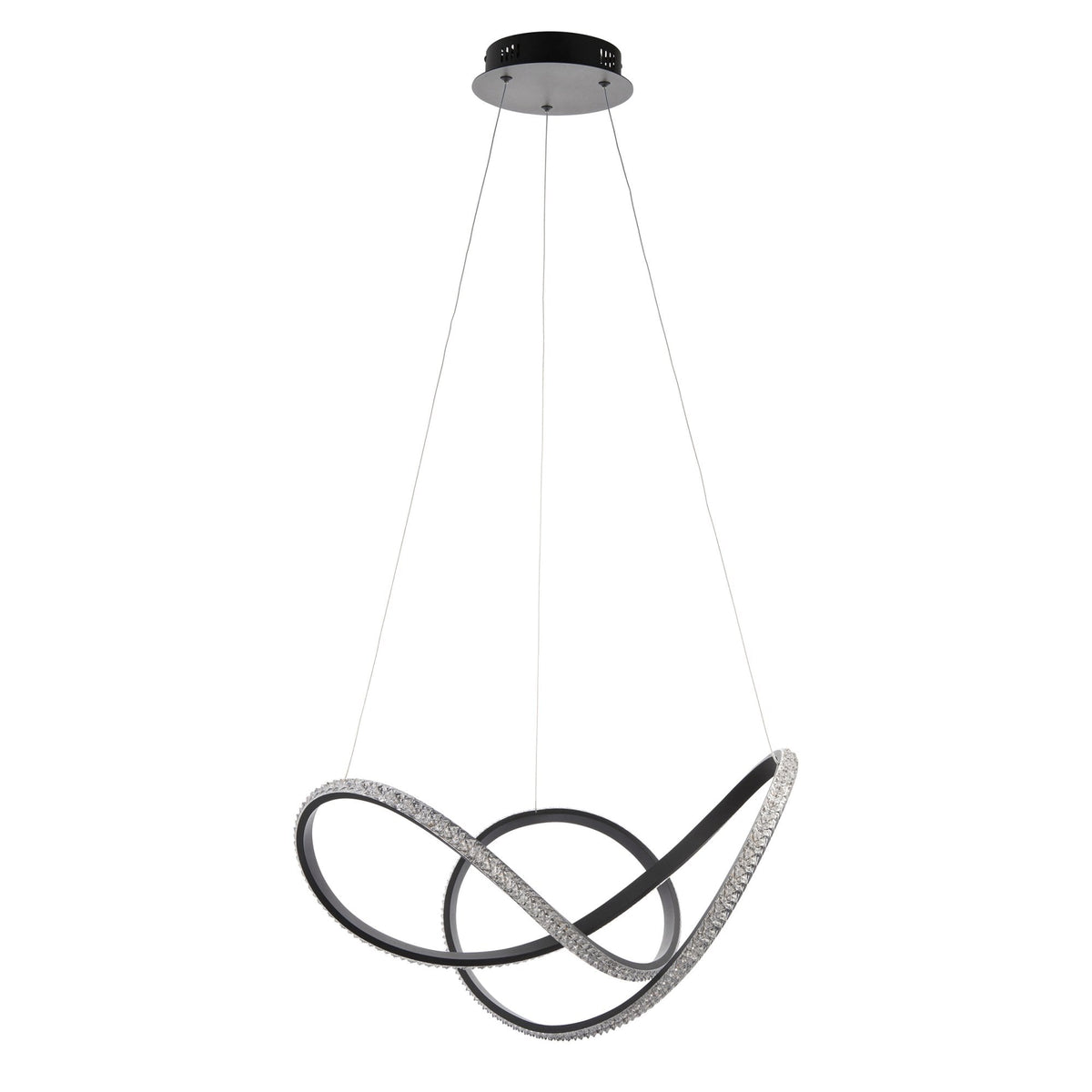 Francisca 42w LED Pendant in a Textured Black Finish