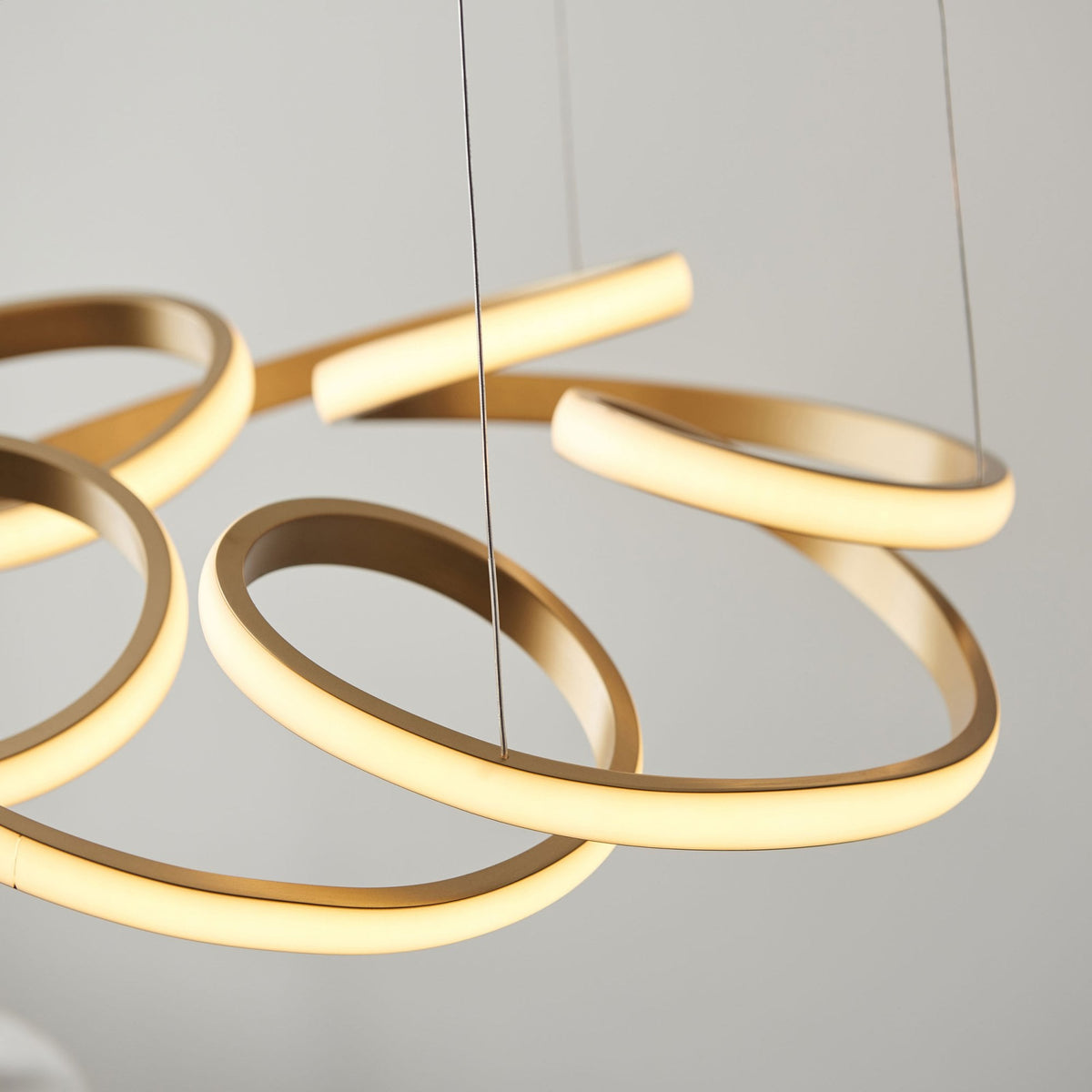 Okeford 51w LED Pendant in Satin Gold Finish with White Diffuser