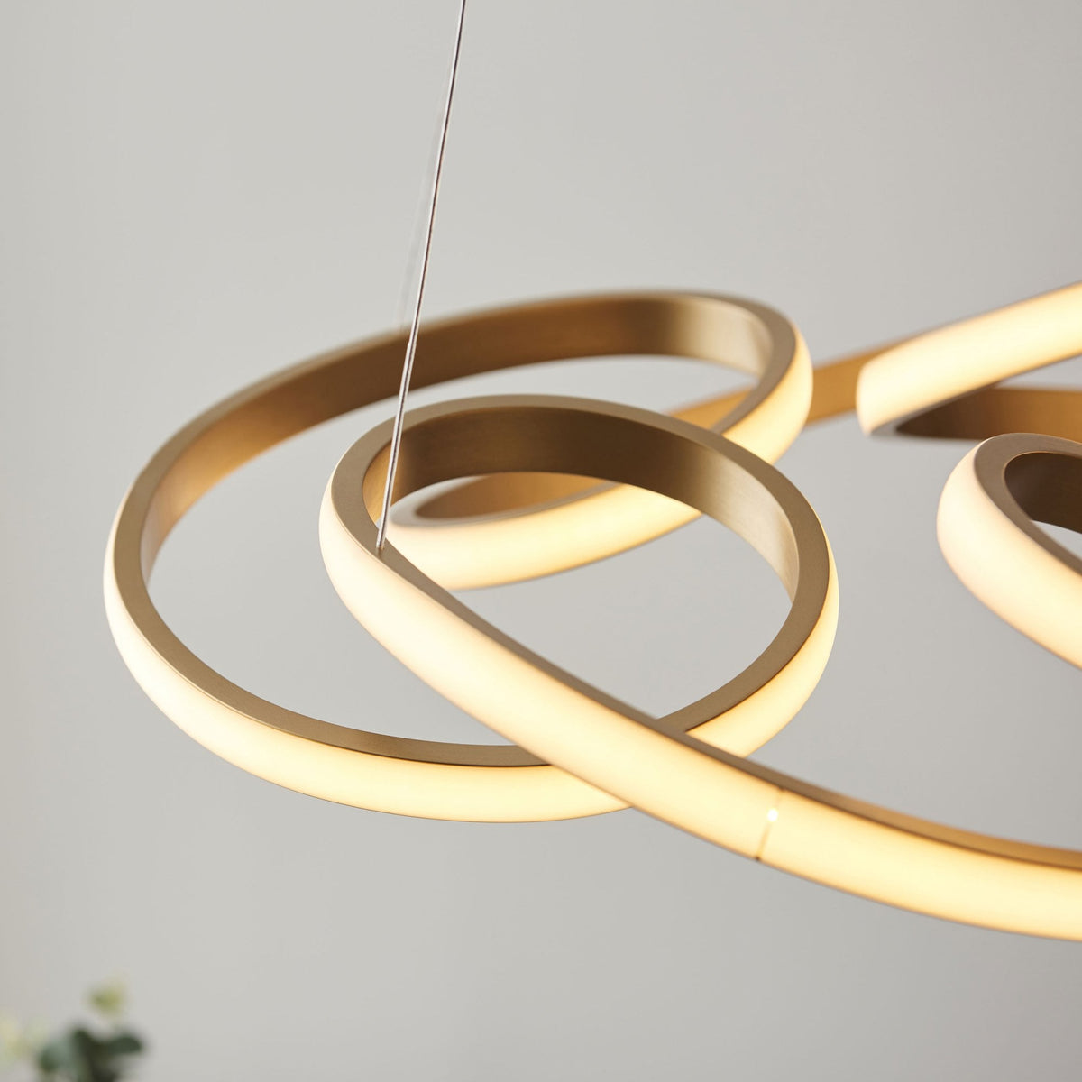 Okeford 51w LED Pendant in Satin Gold Finish with White Diffuser