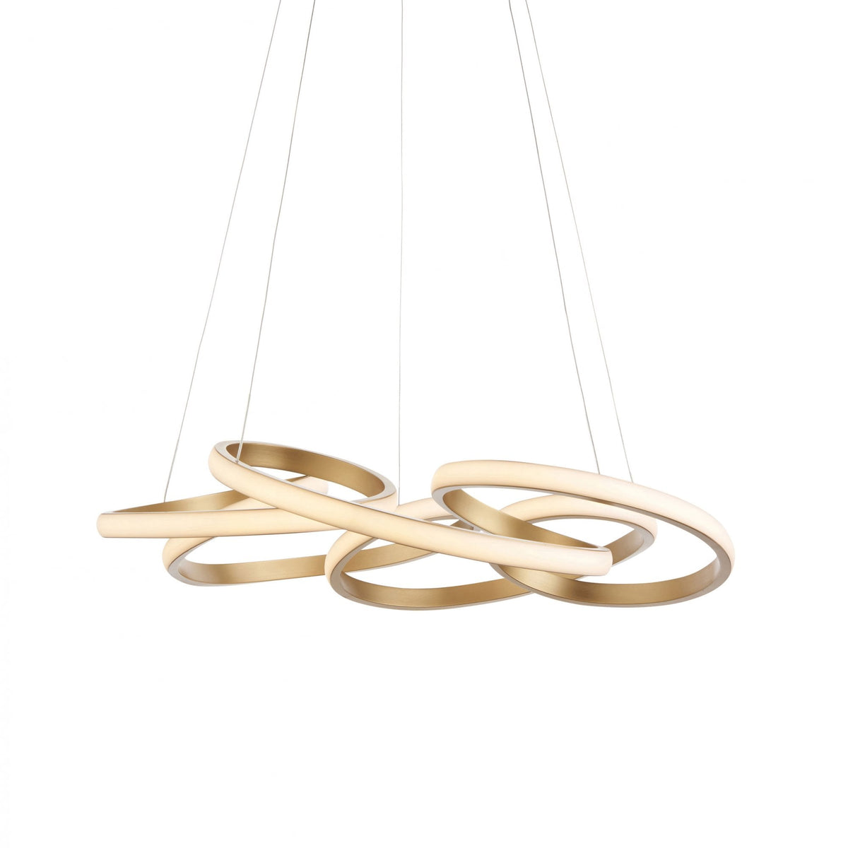 Okeford 51w LED Pendant in Satin Gold Finish with White Diffuser