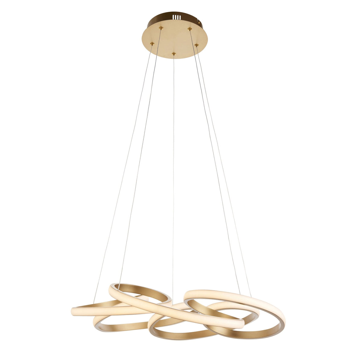 Okeford 51w LED Pendant in Satin Gold Finish with White Diffuser