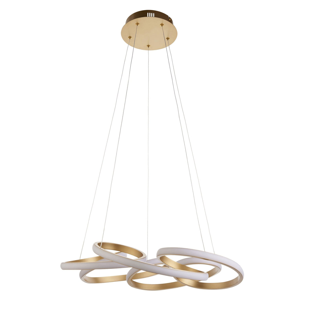 Okeford 51w LED Pendant in Satin Gold Finish with White Diffuser