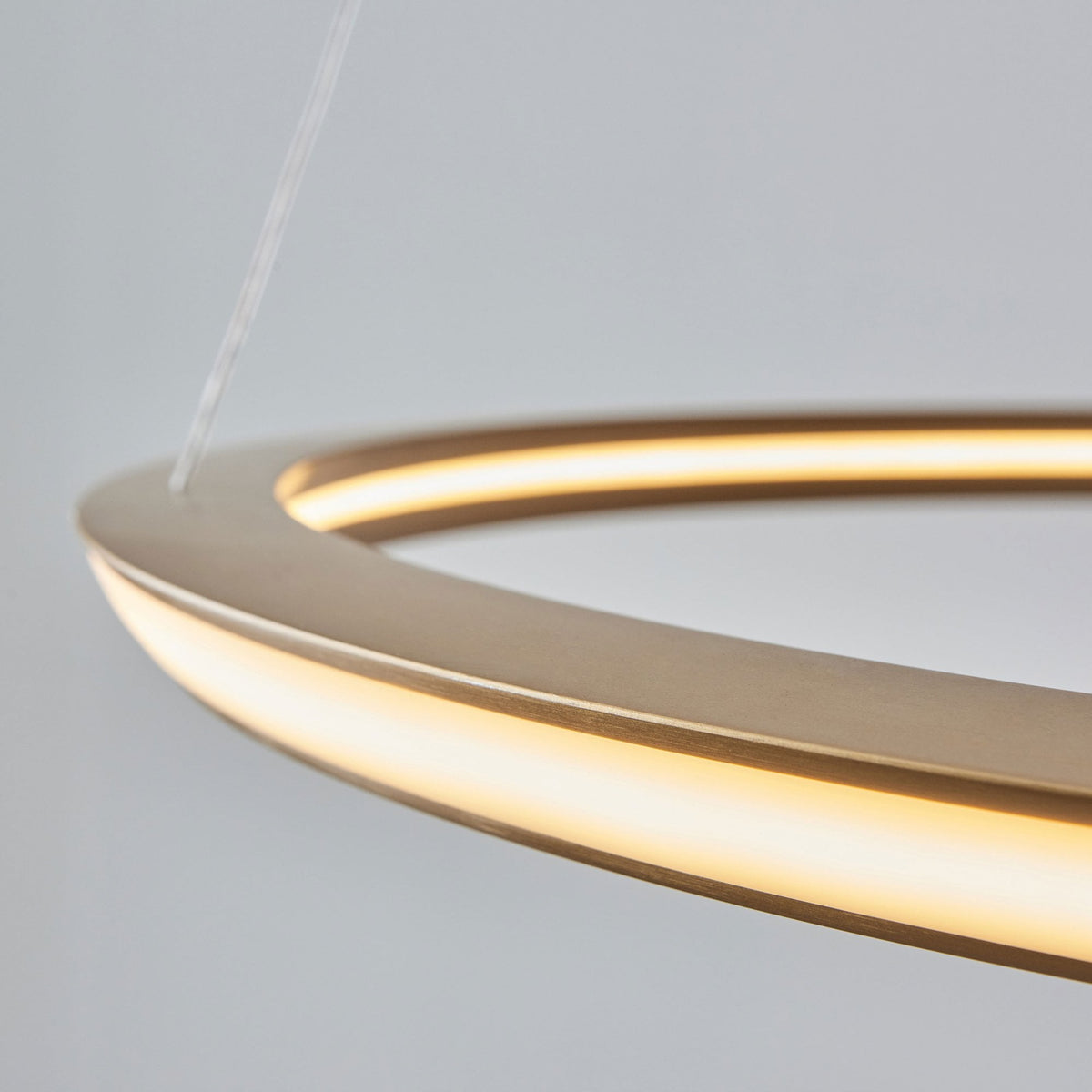 Tarrant 41w LED Pendant in Satin Gold Finish with White Diffuser