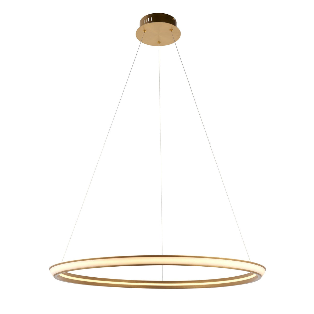 Tarrant 41w LED Pendant in Satin Gold Finish with White Diffuser