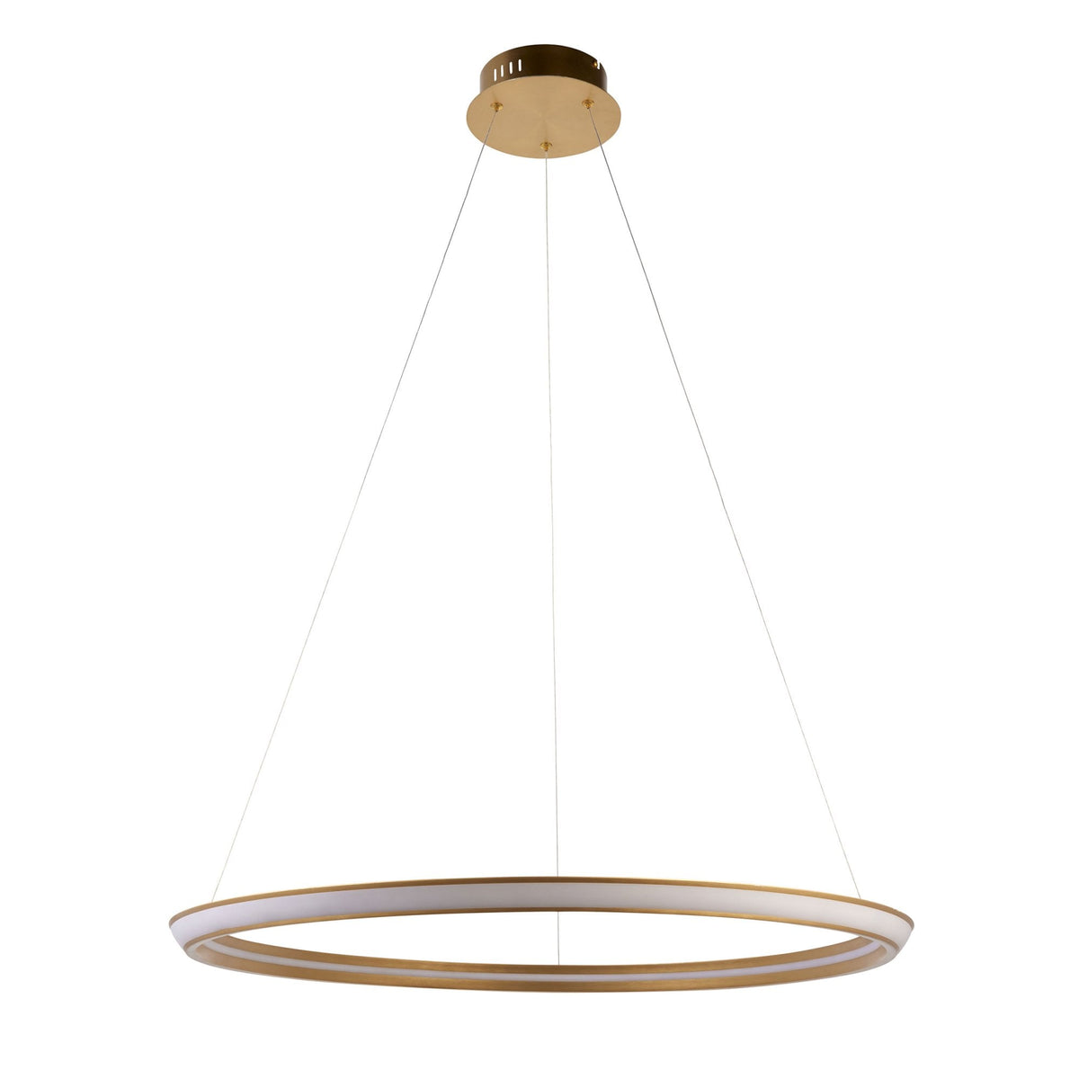 Tarrant 41w LED Pendant in Satin Gold Finish with White Diffuser