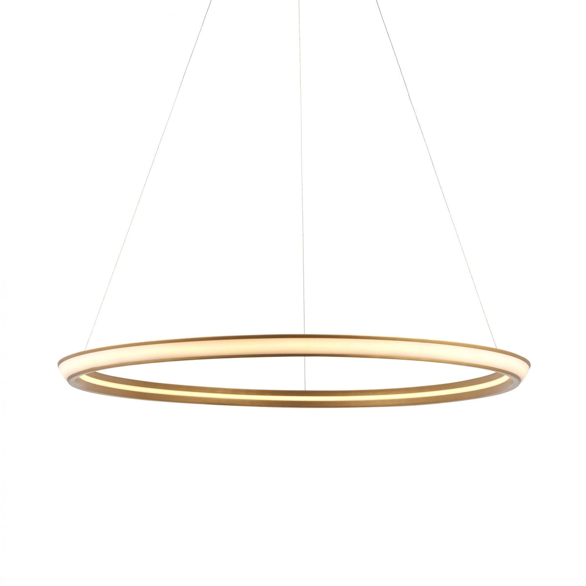 Tarrant 41w LED Pendant in Satin Gold Finish with White Diffuser