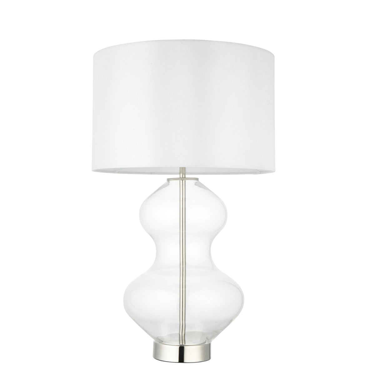 Kelda Shaped Glass Touch Dimmable Table Light in Polished Nickel