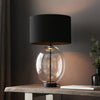 Kelda Oval Glass Touch Dimmable Table Light in Matt Black