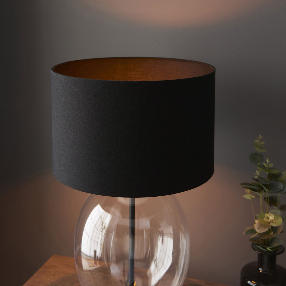Kelda Oval Glass Touch Dimmable Table Light in Matt Black