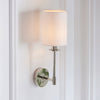 Sancerre Wall Light in Bright Nickel & Vintage White Shade