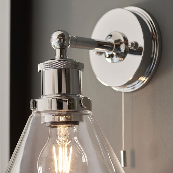Toulon IP44 Switched Wall Light in Polished Chrome