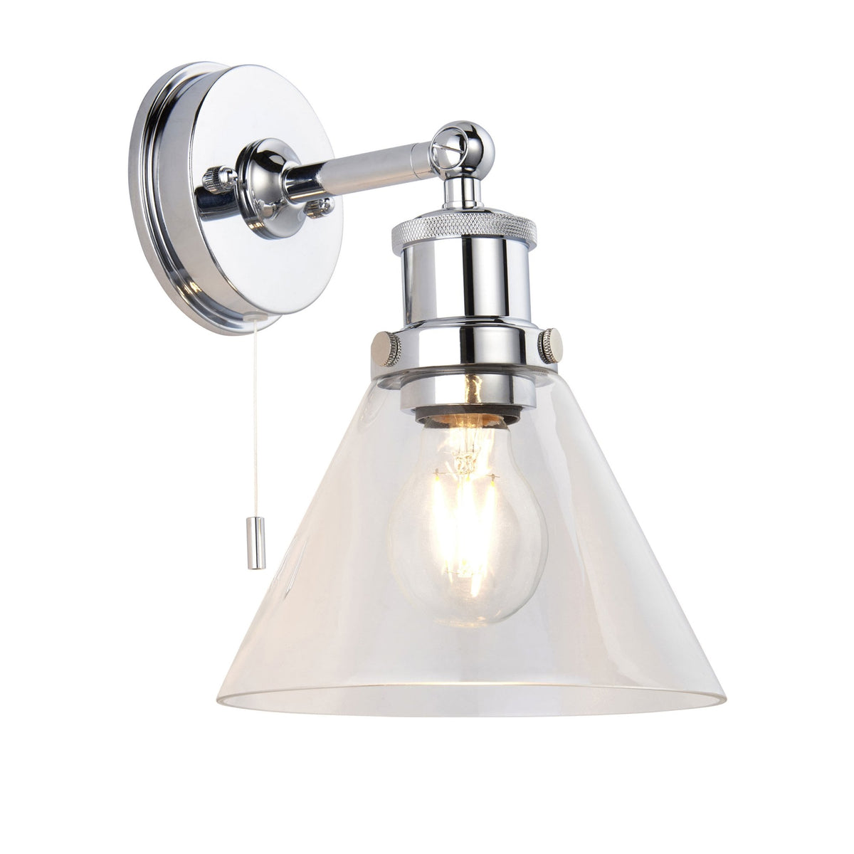Toulon IP44 Switched Wall Light in Polished Chrome