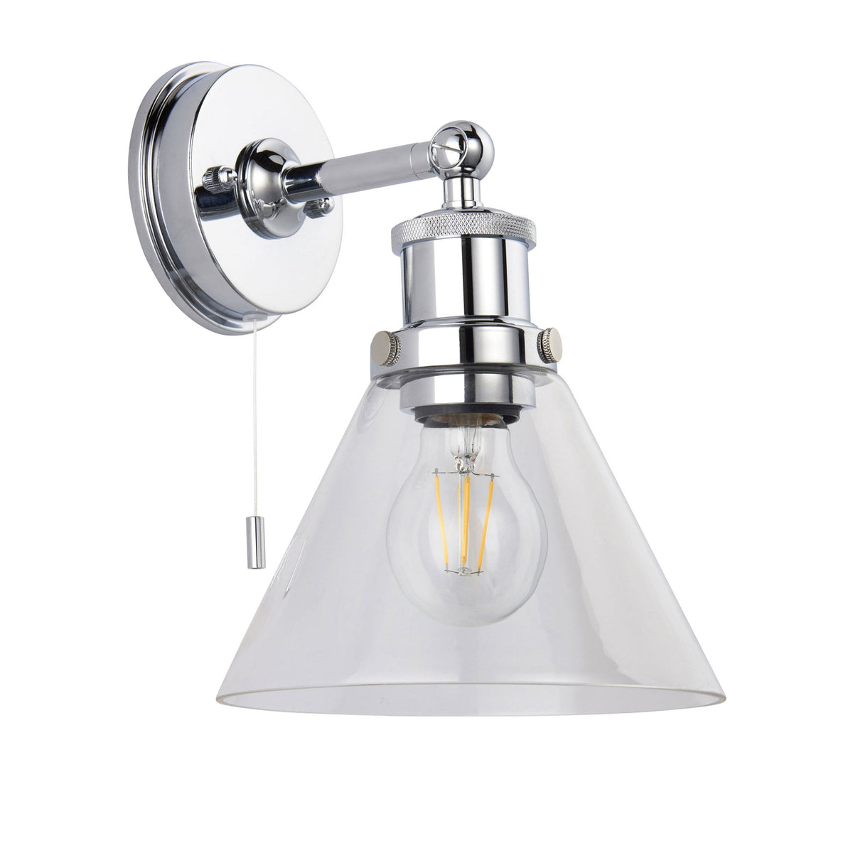 Toulon IP44 Switched Wall Light in Polished Chrome