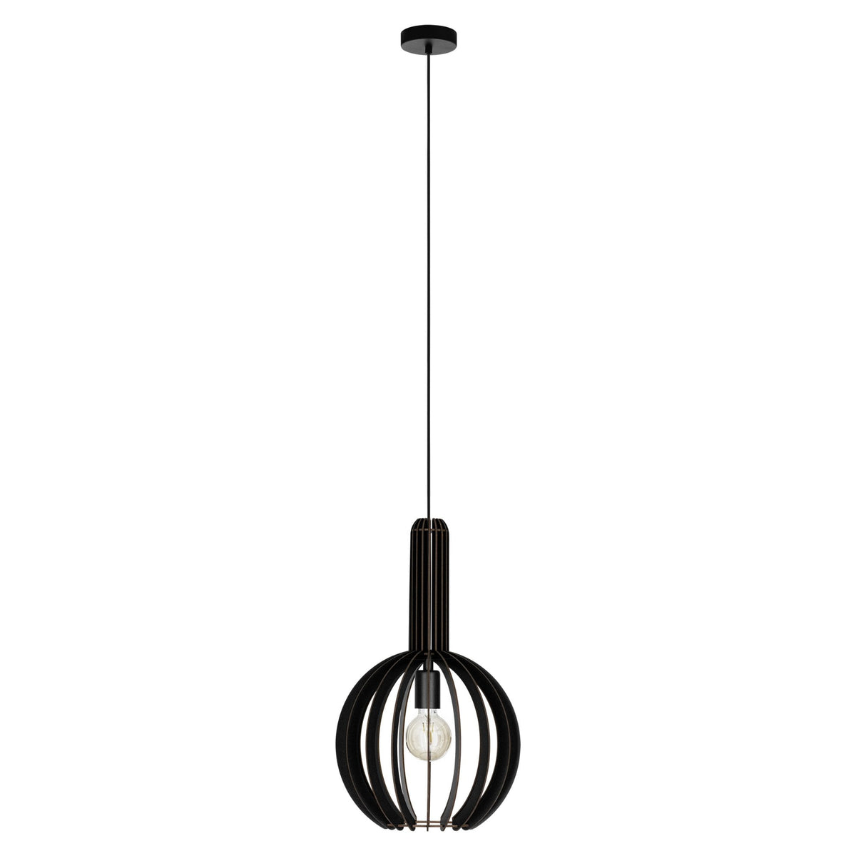Velasco 310mm Wooden Pendant in Black