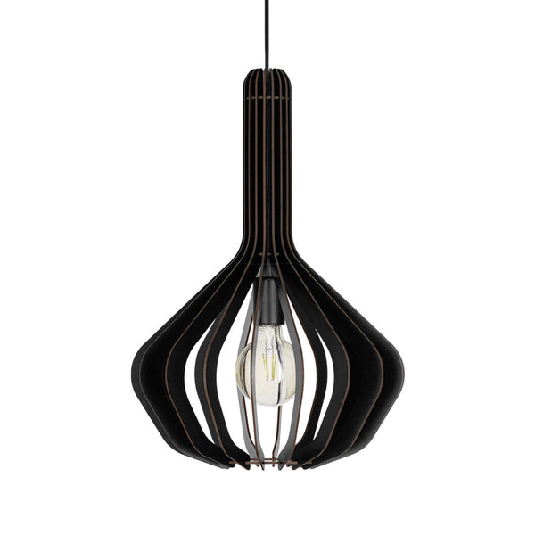 Velasco 380mm Wooden Pendant in Black