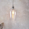 Hoburne Pendant in Bright Nickel with Clear Glass