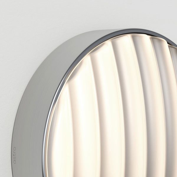 Montreal Round 300 IP44 Exterior Wall Light in Brushed Stainless Steel
