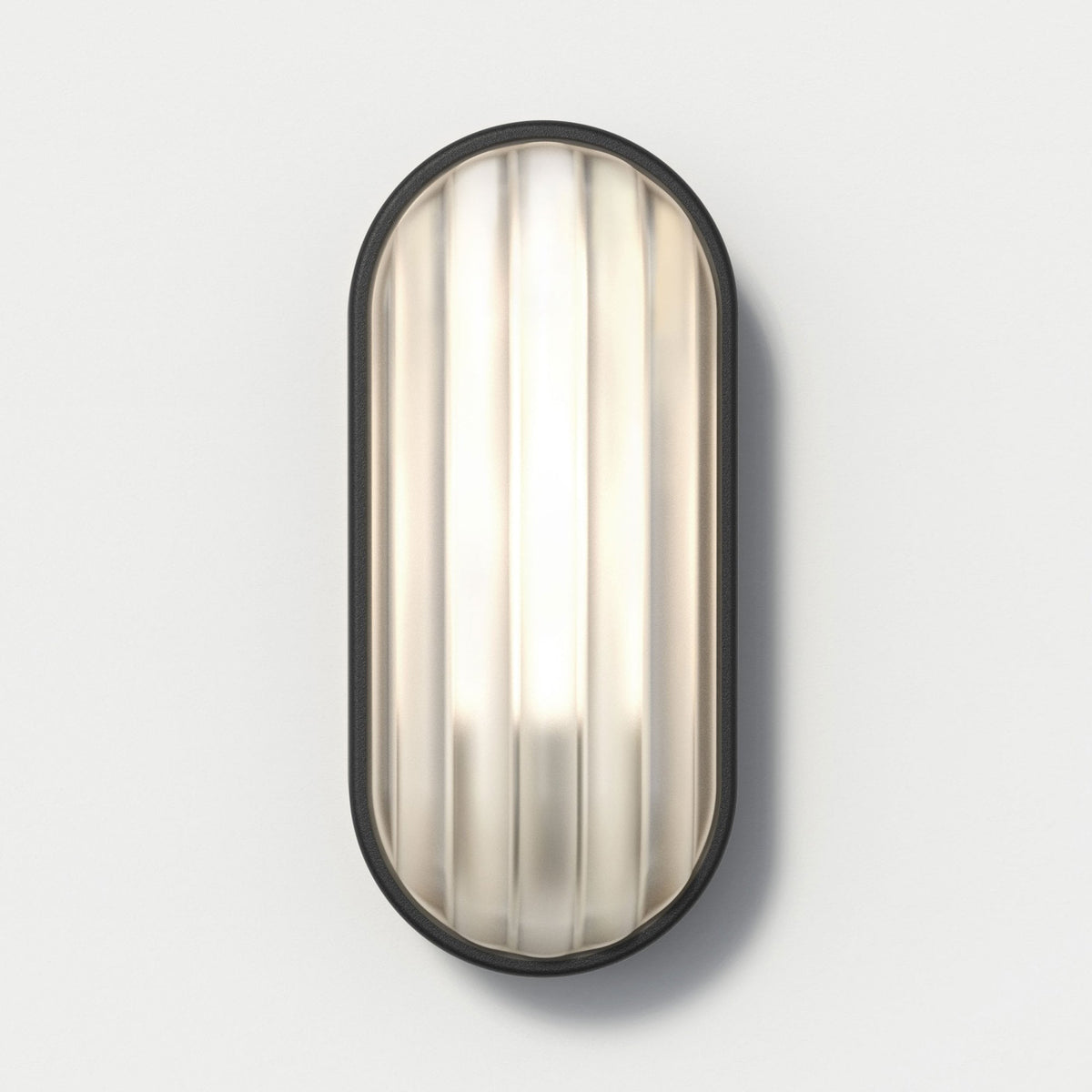 Montreal Oval IP44 Exterior Wall Light in Textured Black