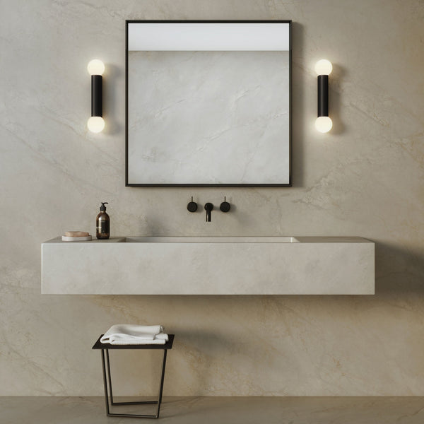 Ortona Twin IP44 Bathroom Wall Light in Matt Black