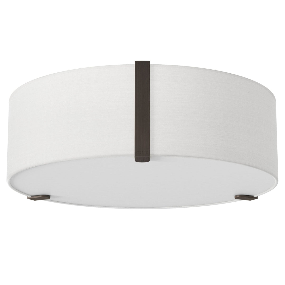 Salina 400 Ceiling Light in White Fabric with Metal Bronze Detail