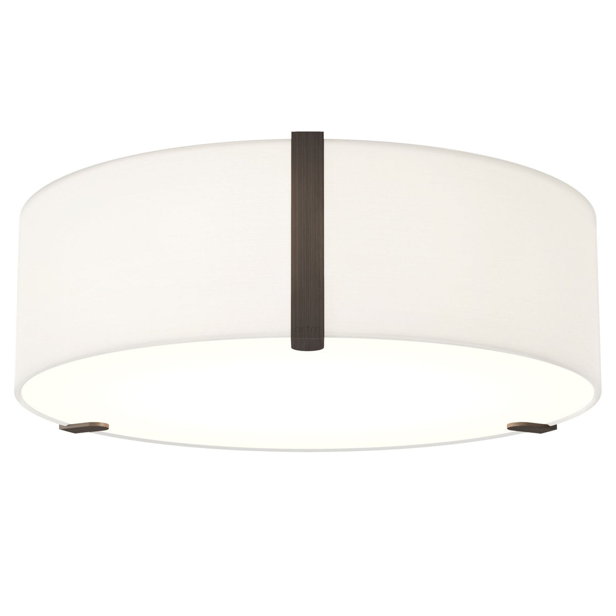 Salina 400 Ceiling Light in White Fabric with Metal Bronze Detail