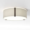 Salina 400 Ceiling Light in Putty Fabric with Metal Bronze Detail