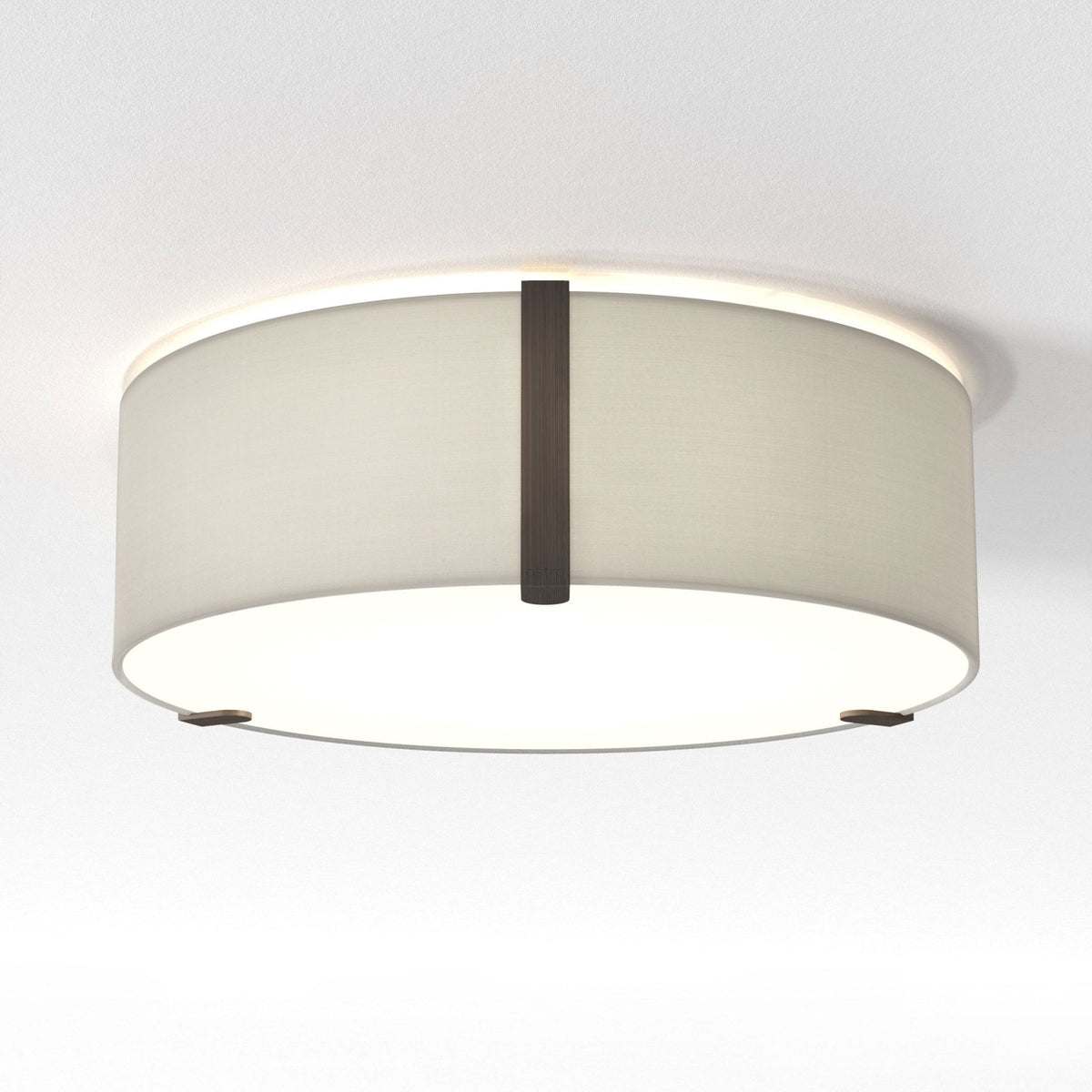 Salina 400 Ceiling Light in Putty Fabric with Metal Bronze Detail