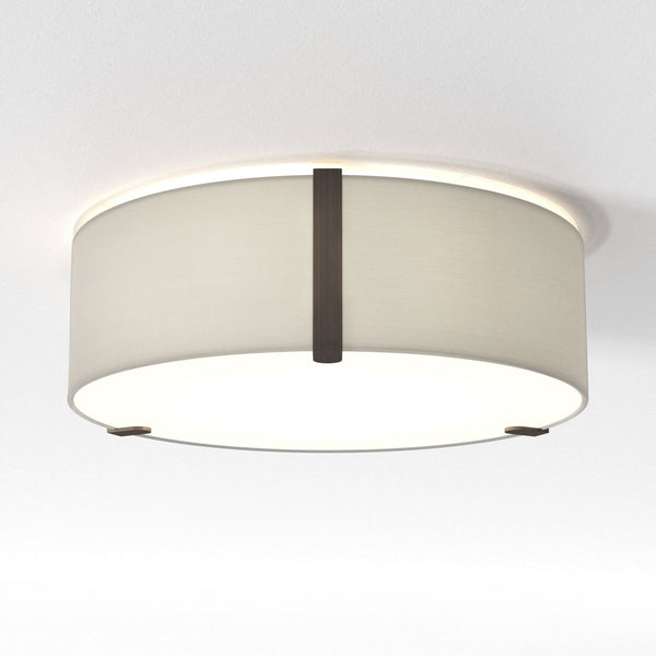 Salina 400 Ceiling Light in Putty Fabric with Metal Bronze Detail