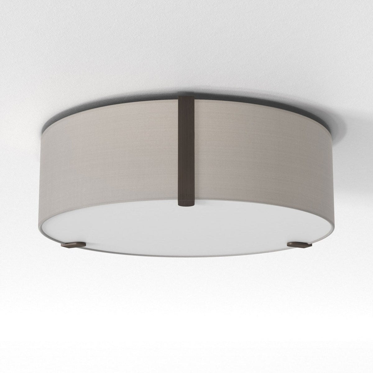 Salina 400 Ceiling Light in Putty Fabric with Metal Bronze Detail