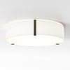 Salina 550 Ceiling Light in White Fabric with Metal Bronze Detail