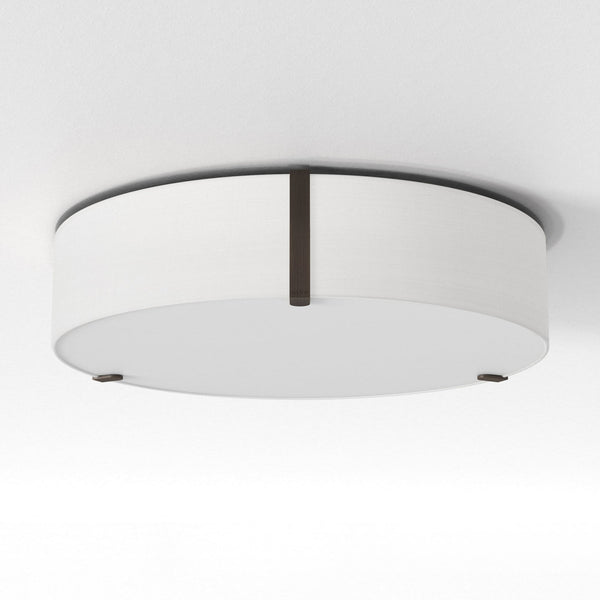 Salina 550 Ceiling Light in White Fabric with Metal Bronze Detail